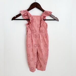 Carter's Blush Eyelet Ruffle Jumpsuit